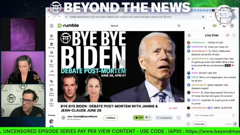 6.28.24 BYE BYE BIDEN - DEBATE POST-MORTEM WITH JANINE & JEAN-CLAUDE JUNE 28