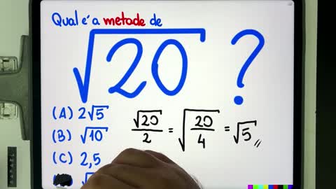 😱 Qual é a metade de √20 Você consegue resolver essa raiz quadrada