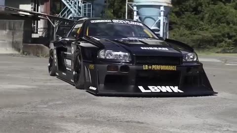 A Liberty Walk custom Nissan Skyline R-34