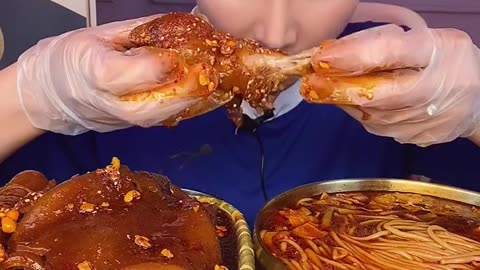 Chinese girl eating food