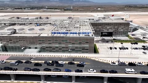 President Erdogan speaks at the opening ceremony of Ercan Airport's new terminal building