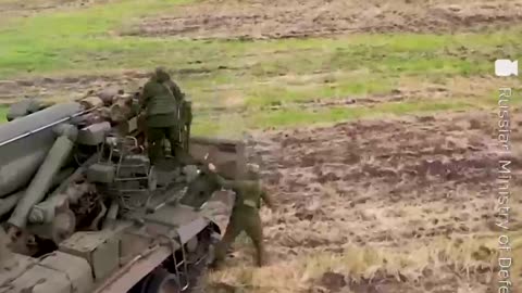 This is the 203-mm Malka self-propelled artillery units in combat