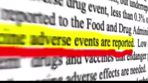 Fewer than 1% are reported -VACCINE INJURY REPORTS