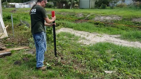 Casually digging a 3' post hole in a little over 2 minutes