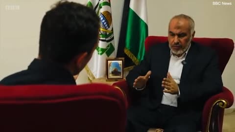 Moment Hamas spokesperson angrily storms out of BBC interview