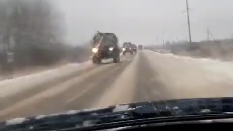 Convoy of Russian trucks in Smolensk