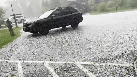 Bubble Gum Sized Hail Storm in Wilson Wyoming