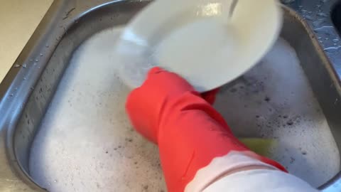 #ASMR Handwashing Dishes with Rubber Gloves