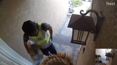 Amazon Delivery Guy Pulls His Pants Down And Sticks His Butt Into The Doorbell Cam