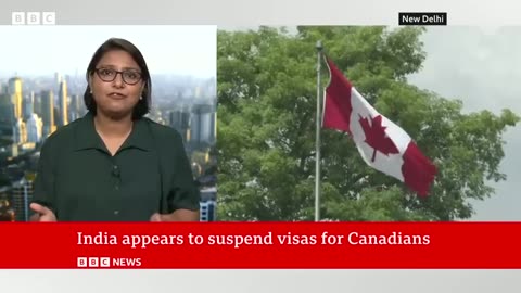 India suspends visas for Canadians as row escalates - BBC News