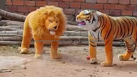 Troll Prank Dog Funny Fake Lion Fake Tiger. So Scared!