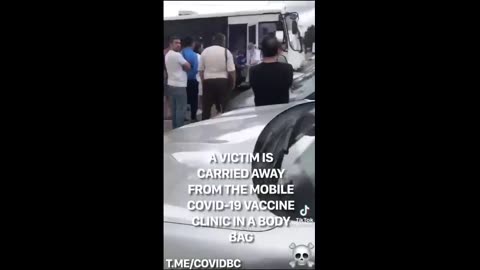 Died Suddenly: A Victim Is Carried Away From The Mobile Covid-19 Vaccine Clinic In A Body Bag 💉