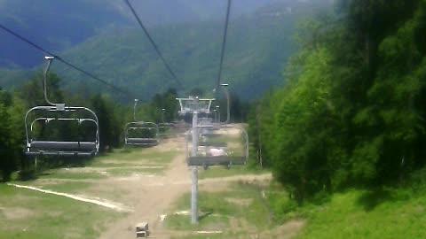 State-of-the-art ski lift in the Caucasus mountains