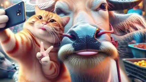 Cat selfie funny video