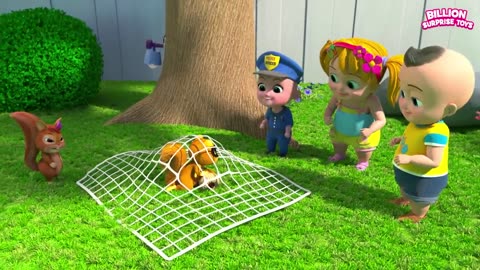 Baby police is ready to catch the naughty squirrel thief, Pretend as policeman| funny show for kids.