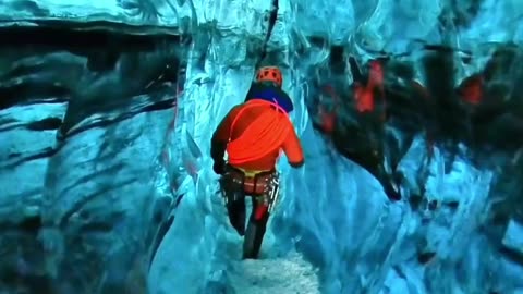 Seeking to explore new ice caves 🥶🏔️