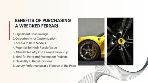 Unleash Luxury for Less with Salvage Autos Auction Your Destination for Wrecked Ferrari for Sale!