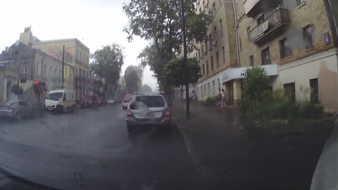 Bricks Fall from Building Near Miss