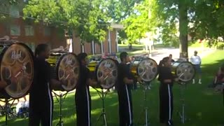 Blue Devils 2014 Drumline Warm Up in Warrensberg Missouri