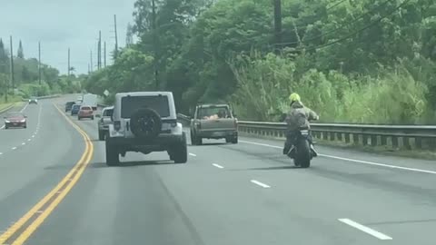 Biker Breaks Window and Gets Side Swiped