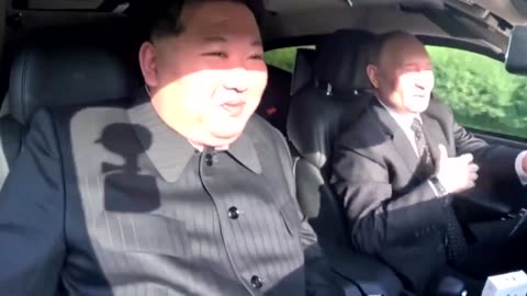 Kim Jong Un and Vladimir Putin carpooling.