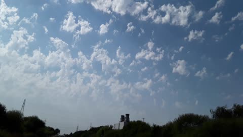 Weard cloud formations over Keadby on the river trent