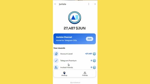 new mining mini app telegram junlala