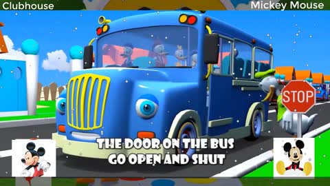 MICKEY MOUSE CLUBHOUSE | THE FINGER FAMILY SONG | ON THE BUS GO ROUND AND ROUND