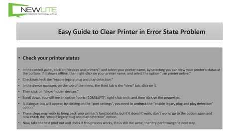 How to Fix Printer in Error State Issue?