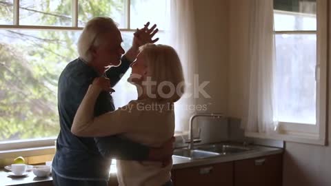 Mature couple dancing