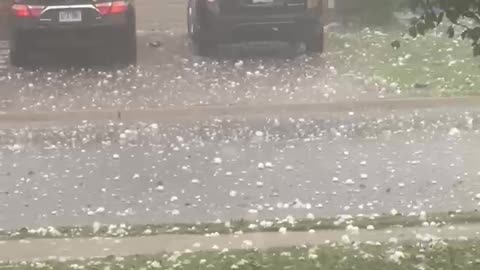 Hail Storm Batters Hot Springs, Arkansas