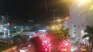 Trancon en la autopista Floridablanca