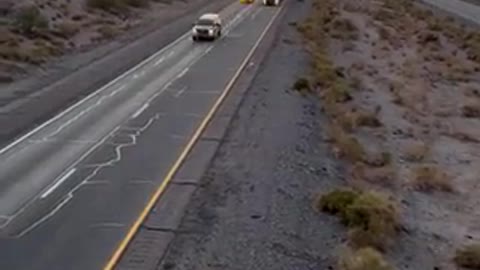 Freedom Convoy USA, Arizona desert - convoy going peacefully towards D.C.