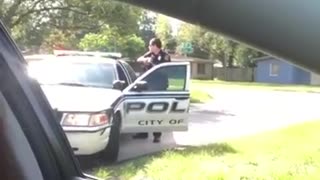 Soldier -driving a stolen car- cries racism after officer points firearm at her