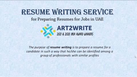 Resume Writing Service for Preparing a Resume for Jobs in UAE