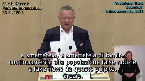 Al parlamento austriaco Hauser smonta le fake news di regime sui sieri genici sperimentali