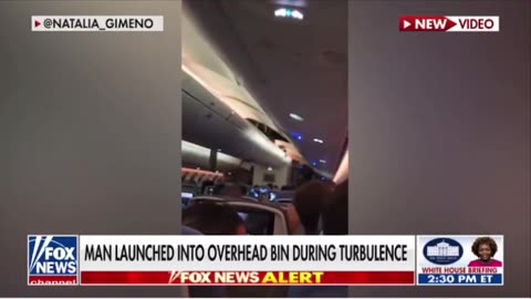 Man launched into overhead bin during Turbulence