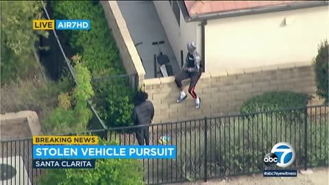 Wild, aggressive chase involving 3 reported grand theft auto suspects ends in Santa Clarita | ABC7