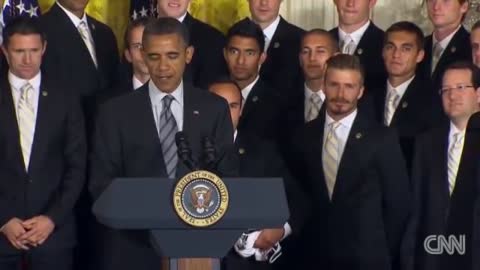 President Obama joking David Beckham