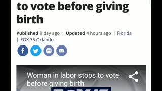 Woman in labor stops to vote?!?!