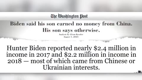 Hunter Biden paid substantial sums from Chinese companies