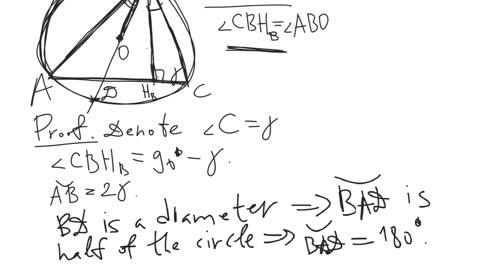 The angles between sides of triangle and altitude and circumcenter | plane geometry | intermediate