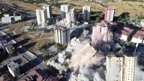 Nine quake-damaged buildings demolished in Turkey