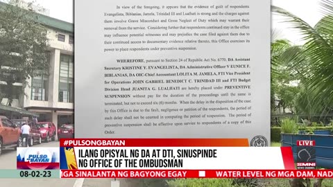 Ilang opisyal ng DA at DTI, sinuspinde ng Office of the Ombudsman