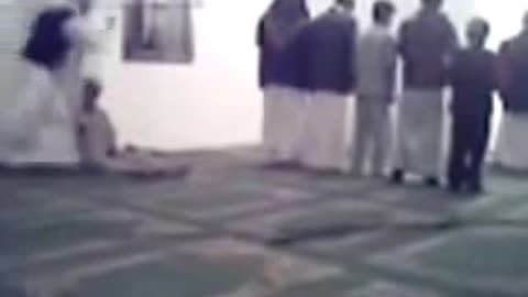 Funny Arabs run prayer fall down