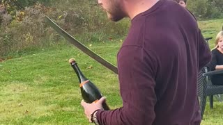 Sabering a Champagne Bottle