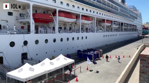 Stock: MSC Sinfonia Cruise Liner at V&A Waterfront in Cape Town