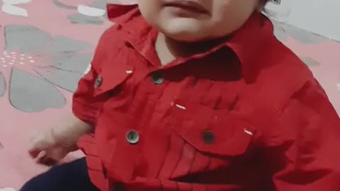 Cute baby playing