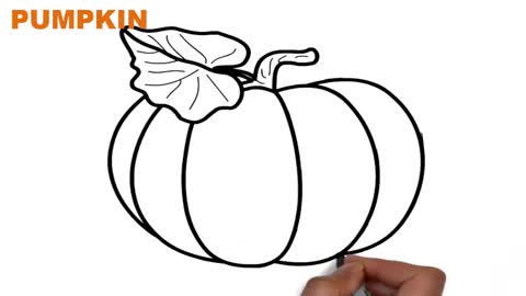 Drawing and Coloring for Kids - How to Draw Pumpkin (Without Coloring)