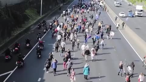 Auckland New Zealand protests continue.